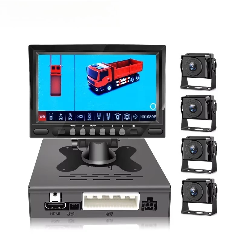 Wide Angle HD 3D Surround View Panoramic Parking System 360 Degree Van RV Bus Security Bird View Camera