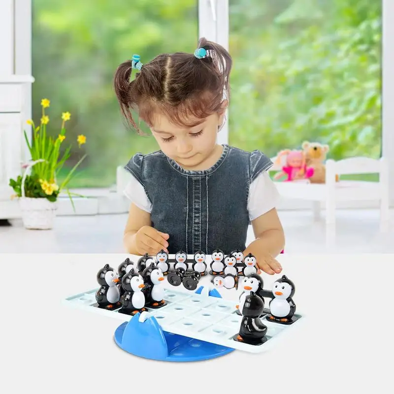 Montessori Math Steel Speelgoed Dier Pinguïn Balans Challenge Balancering Schaal Nummer Bord Educatief Leren Spel Speelgoed Voor Kinderen