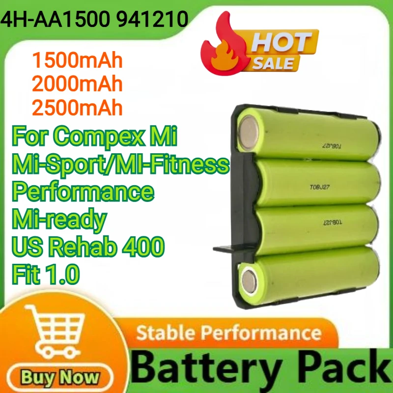

1500-2500mAh Medical Battery for 4H-AA1500 941210 for Compex Mi Mi-Sport MI-Fitness Performance Mi-ready US Rehab 400 Fit 1.0