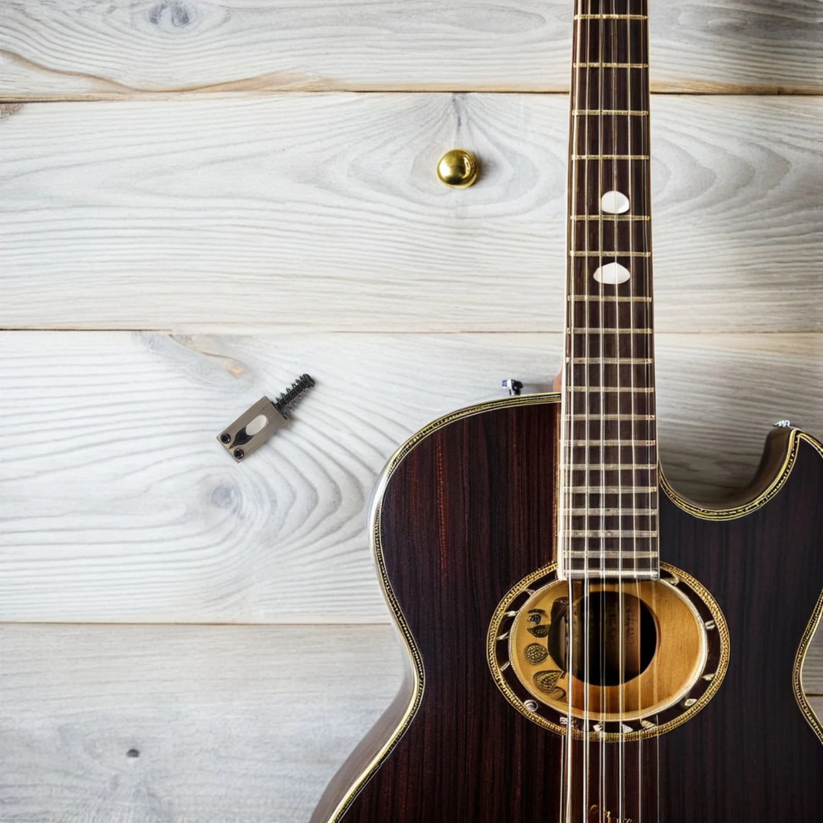 

6pcs Electric Saddle Bridge Set Black Screws Hardtail Guitar Bridge Replacement Straight Spring Design Sleek Finish Guitar Parts