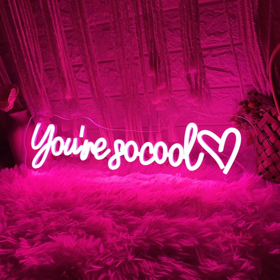 You're So Cool Heart Neon Sign Beauty Salon Neon Bedroom Dorm Home Shop Wall Decor Wedding Decor Personalized Gifts for Her