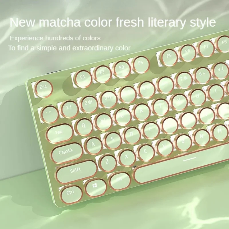 

EWEADN V20 Wireless Mechanical Keyboard Tri-mode Bluetooth Punk RGB Girl Office Computer 87-Key Ergonomic Laptop Accessories