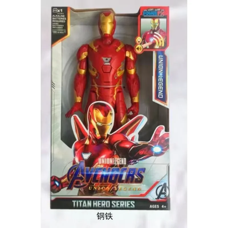 마블 어벤져스 액션 피규어, 슈퍼히어로 스파이더맨, 다리미, 블랙 팬서, 캡틴 아메리카, 그루트 헐크, 빛나는 생일 선물 장난감