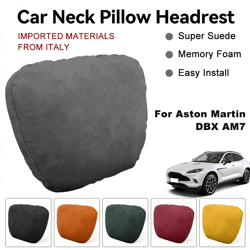 

Italy Suede Car Neck Rest Pillow For Aston Martin DBX AM7 Seat Head Neck Support Cushion Auto Interior Accessories