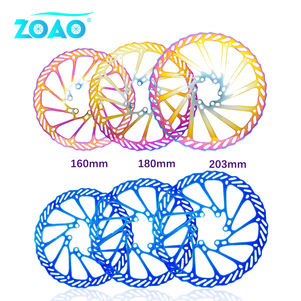 Zoao mountain bike rotores de freio a disco aço inoxidável ultraleve 160mm 180mm 203mm bicicleta estrada freio rotor peças da bicicleta
