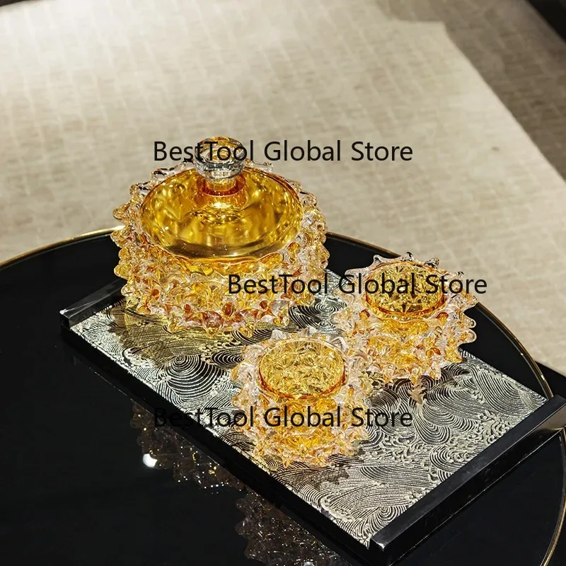 Artisan Yellow Durian Hand-Blown Glass Wine Gift Set Crystal Glasses Italian Design