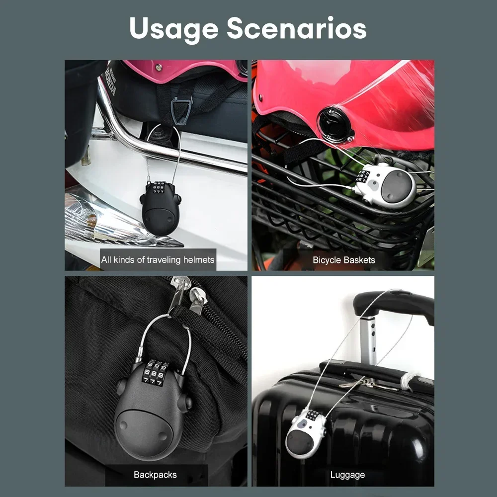 دراجة الصلب كابل قفل حقيبة خوذة قابل للسحب سلك حبل قفل آمن مكافحة سرقة صغيرة عالية الدقة كلمة المرور خزانة