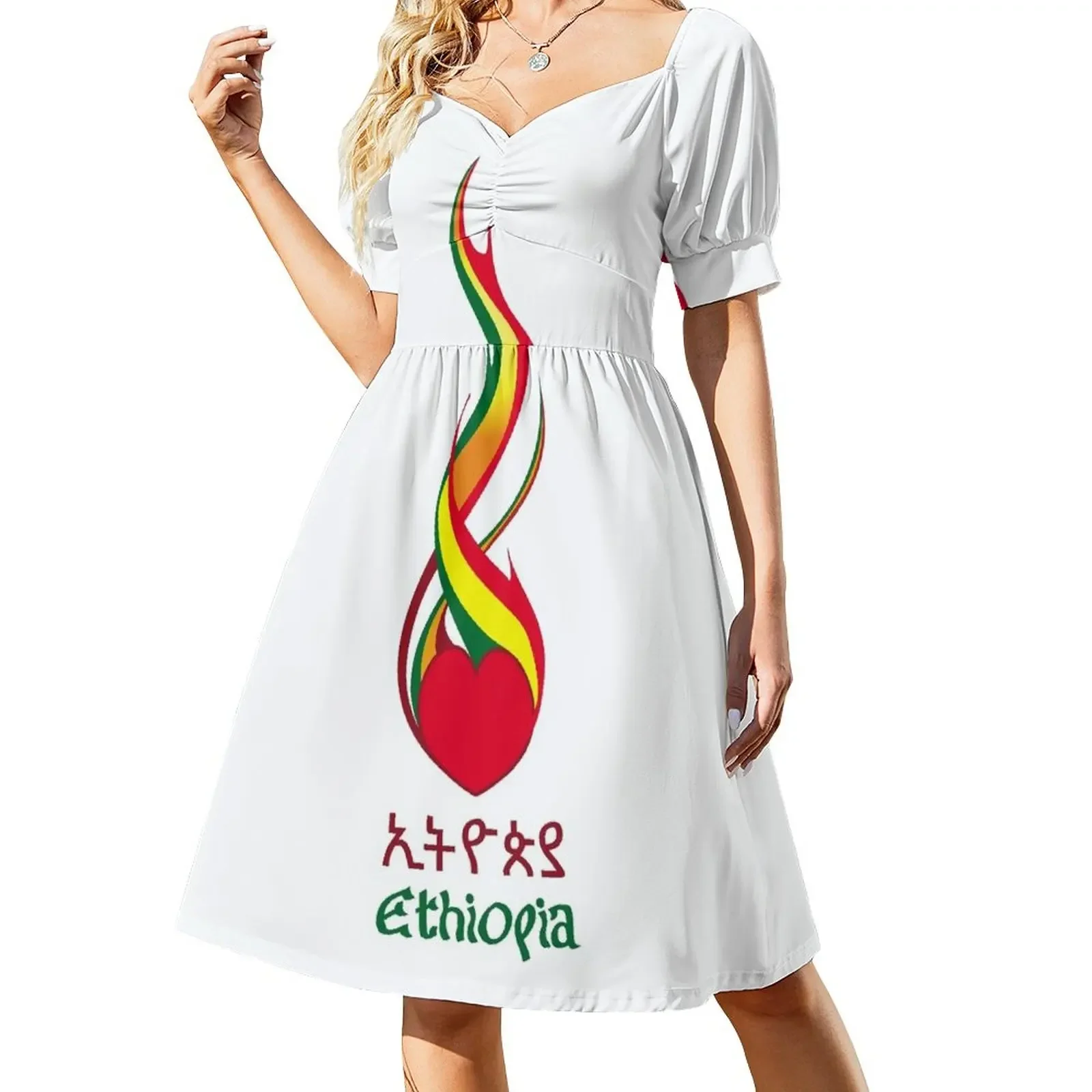 

Ethio Love Short-Sleeved Dress women's fashion dresses prom dresses 2025 evening dresses women summer dress korean women
