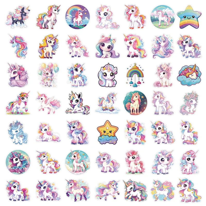 56 قطعة Kawaii يونيكورن الحيوانات الأليفة لزجة ملصق الجمالية المسيل للدموع المفتوحة DIY بها بنفسك الملونة الديكور سكرابوكينغ كراسة الرسم لوازم للأطفال
