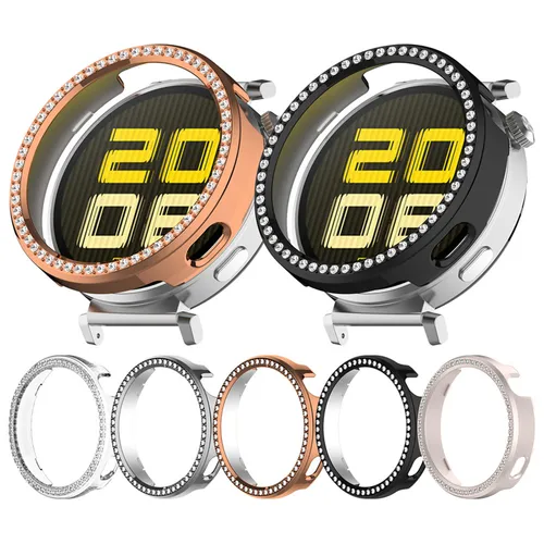 Funda protectora para Huawei Watch GT5 41MM PC con incrustaciones de diamantes parachoques protector para Huawei Watch GT4 41MM ahueca hacia fuera h