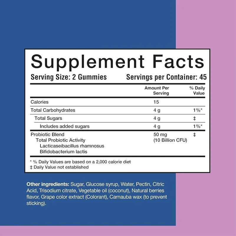 Halal Probiotic Gummies, Containing 10 Billion Colony Units of Probiotics; Non Genetically Modified, Vegetarian