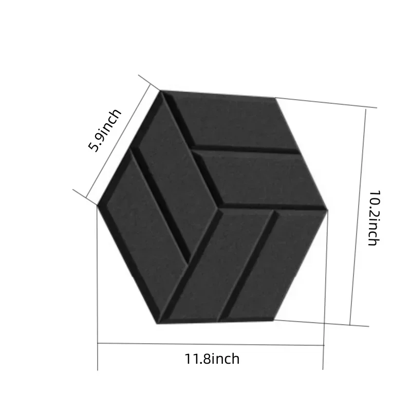 3/6/12Pack Self-adhesive Acoustic Panels Hexagon Design Soundproof Solid Figure Wall Panels To Sound Absorb Noise Sound Proofing