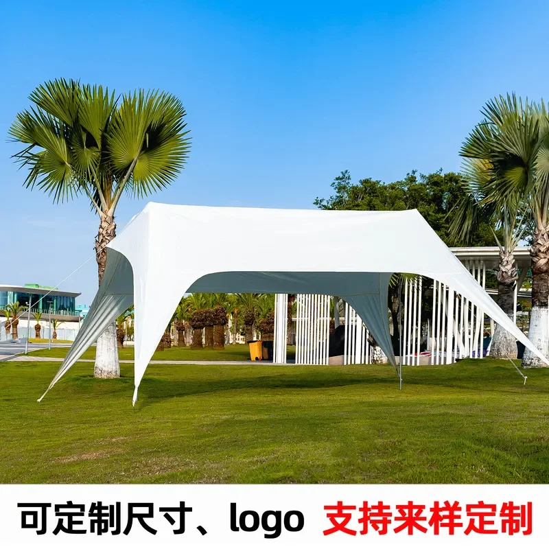 Outdoor Camping Sunshade Vinyl Canopy Wide Sunscreen Anti Heavy Rain Lazy Quick Open Tent Shelter for Beach Garden Patio Use