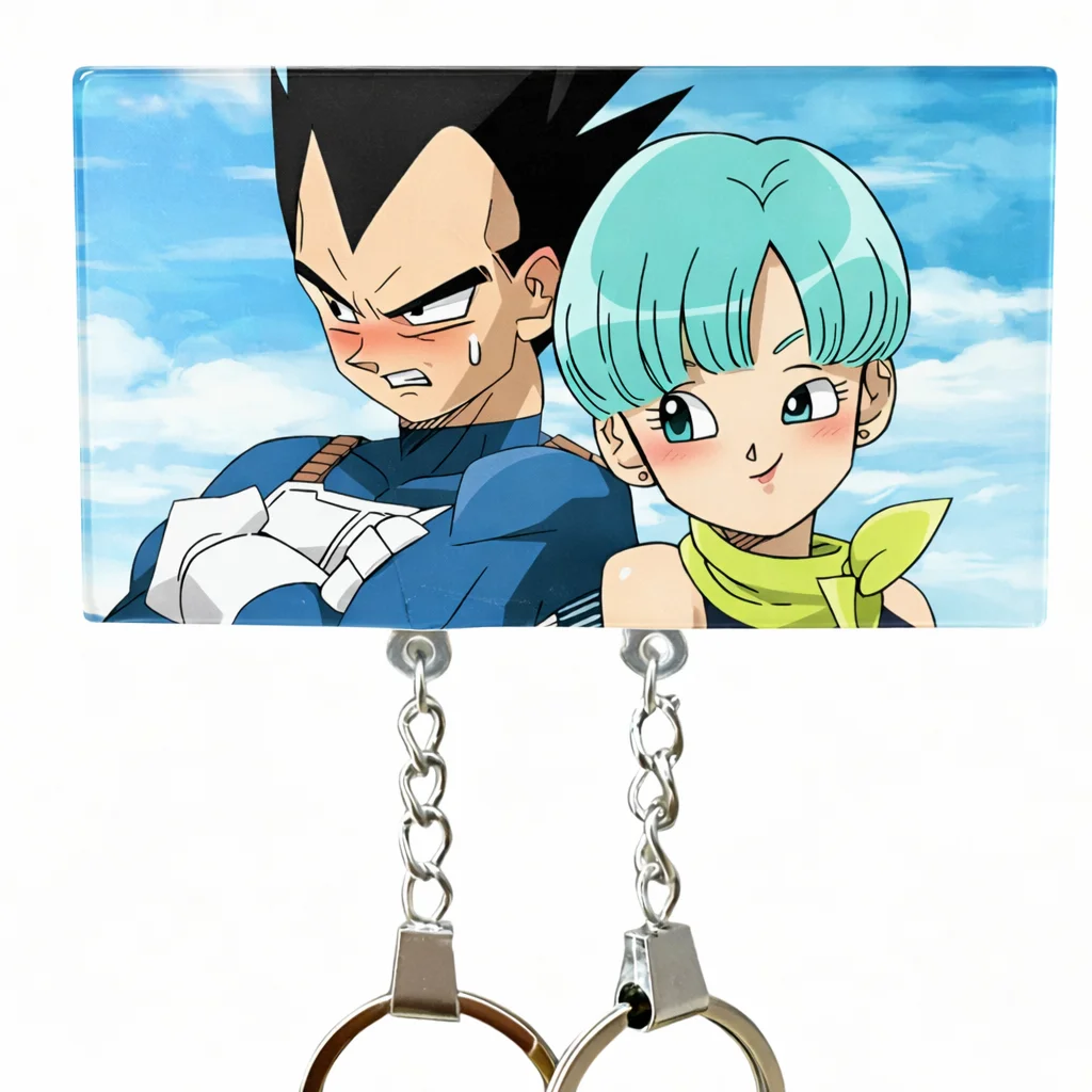 Anime Dragon Ball Son Goku Couple Keychain Hanger Wall Key Holder Home Decor Fridge Magnets Cartoon Backpack Pendant Key Ring
