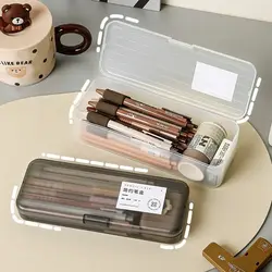 Large Capacity Transparent Stationery Case Pencil Storage Colour Pencil Storage Children's Crayon Painting Sketching Pencil Bag