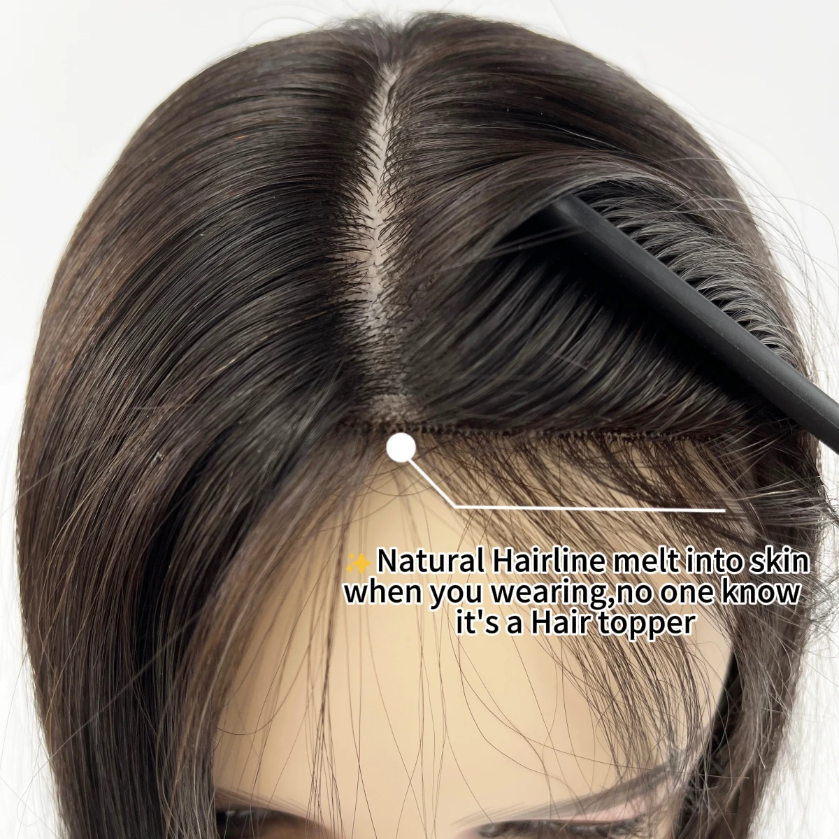 150% Density Straight Natural Real Human Hair 15x16cm Silk Base Topper Black Remy Hair Piece Extensions Hair Loss