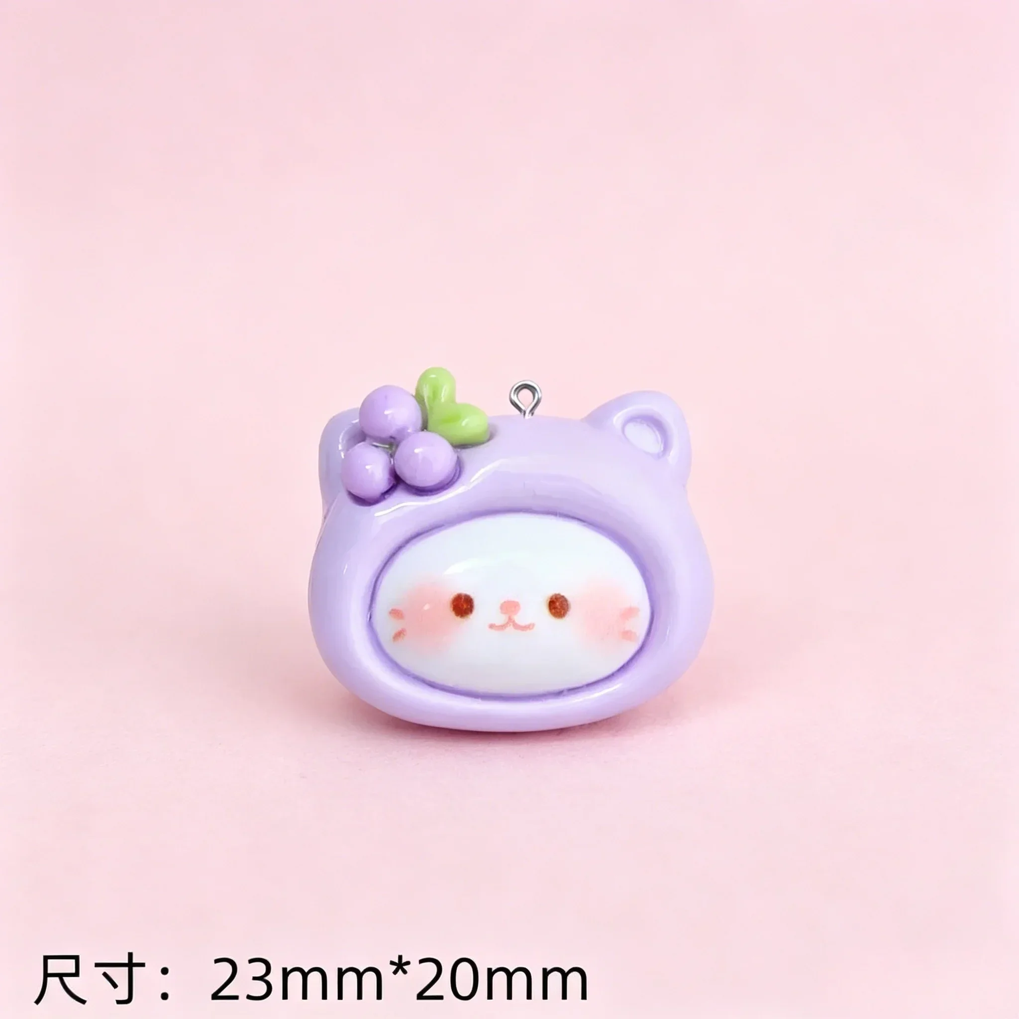 10Pcs Cute Bear Rabbit Resin Charms With Cherry Strawberry Fruit Pendants For DIY Handmade Jewelry Making Supplies