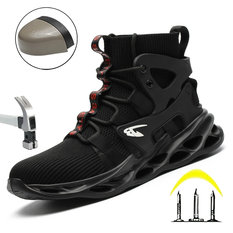 

Man Safety Shoes Puncture-Proof Work Sneakers Lightweight Work Shoes Men Steel Toe Shoes Safety Boots Indestructible Shoes