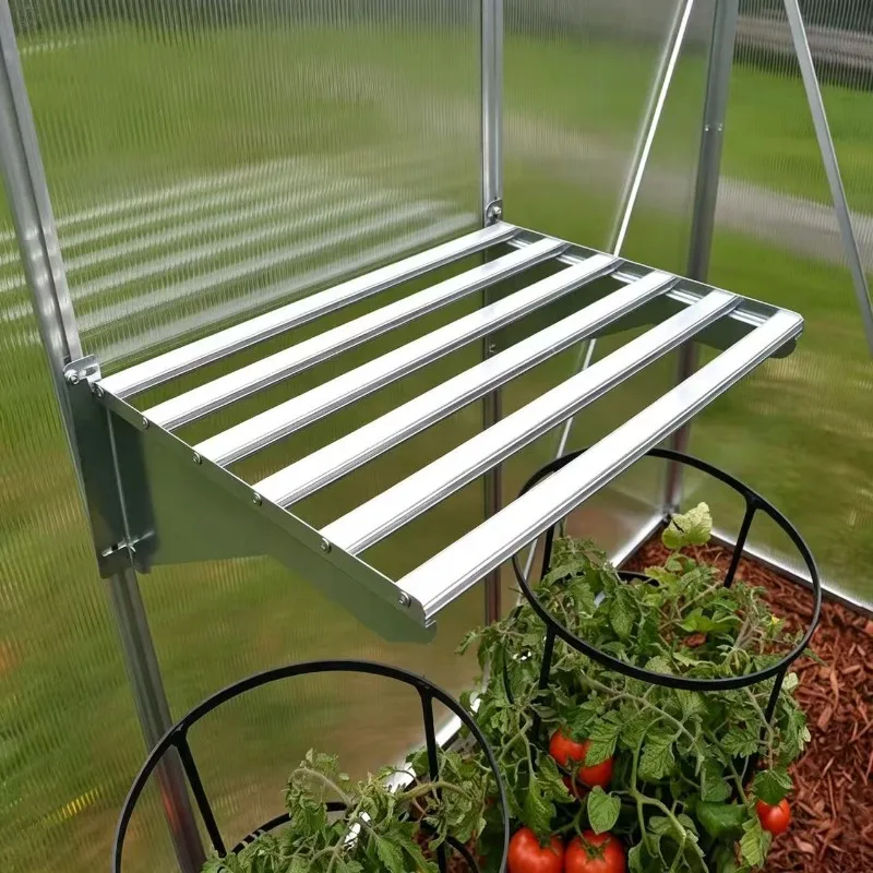 Wall rack Stainless steel aluminum rack Wall-mounted baffle storage rack awning greenhouse