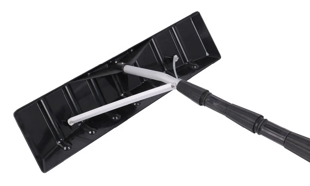 Pala de nieve ligera, rastrillo de techo, extensión de 21', hoja de polietileno con mango telescópico ajustable