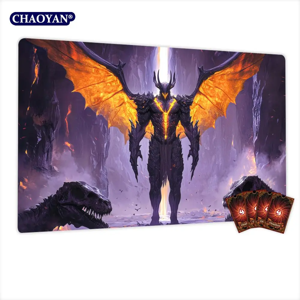Fantasy Dark Demon King TCG Playmat Magic Card Battle Mat Non-Slip Durable 35X60CM Commander playmat Board Game Mat for TCG