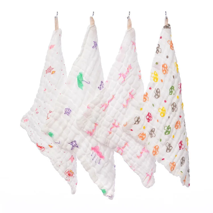 Quick-dry Muslin Burp Cloths Tree 100% Cotton Soft Newborn Baby Face Towel Newborn Wash Cloth Set