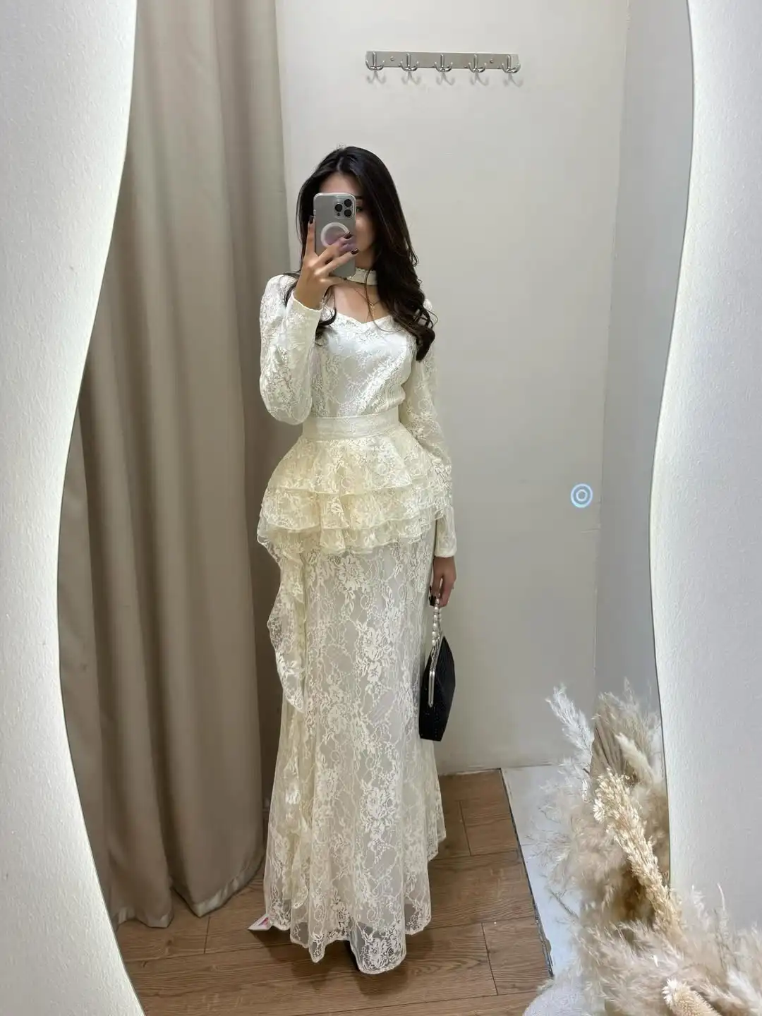 New Design V Neck Embroidery Tiered Ruffles Full Sleeves Elegant Illsion Sashes A Line Evening Prom Formal Party Dress