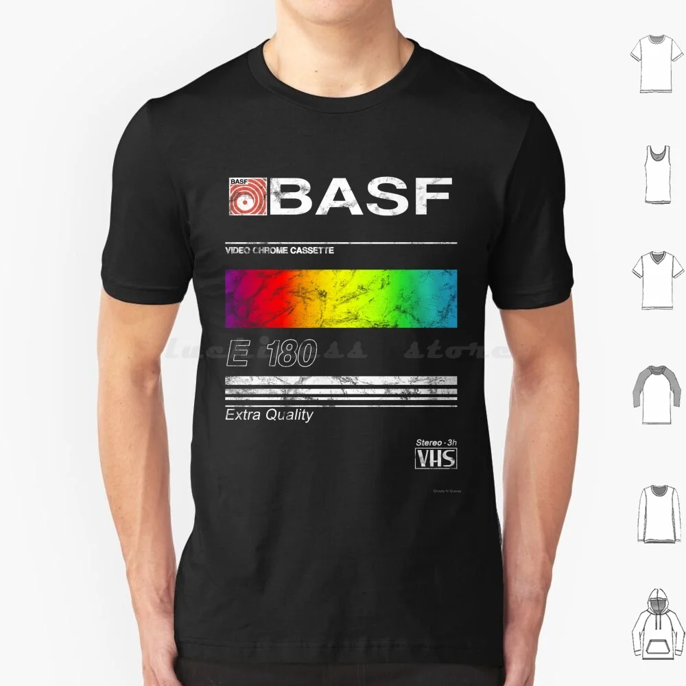 Camiseta Basf Vintage Vhs Cover talla grande 100% algodón Vintage Retro clásico Vhs analógico Basf Distress Grunge 80s 90s cinta de vídeo