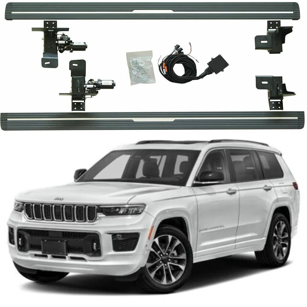 Black Deployed Running Board Fits for Grand Cherokee L 2022 2024 Electric Side Steps