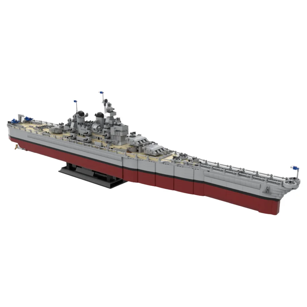 

Gobricks MOC WWII U.S Missouri BB-63 Ship Bricks Model Iowa-class Battleship Building Blocks Museum Ship USS Missouri Toys Gift