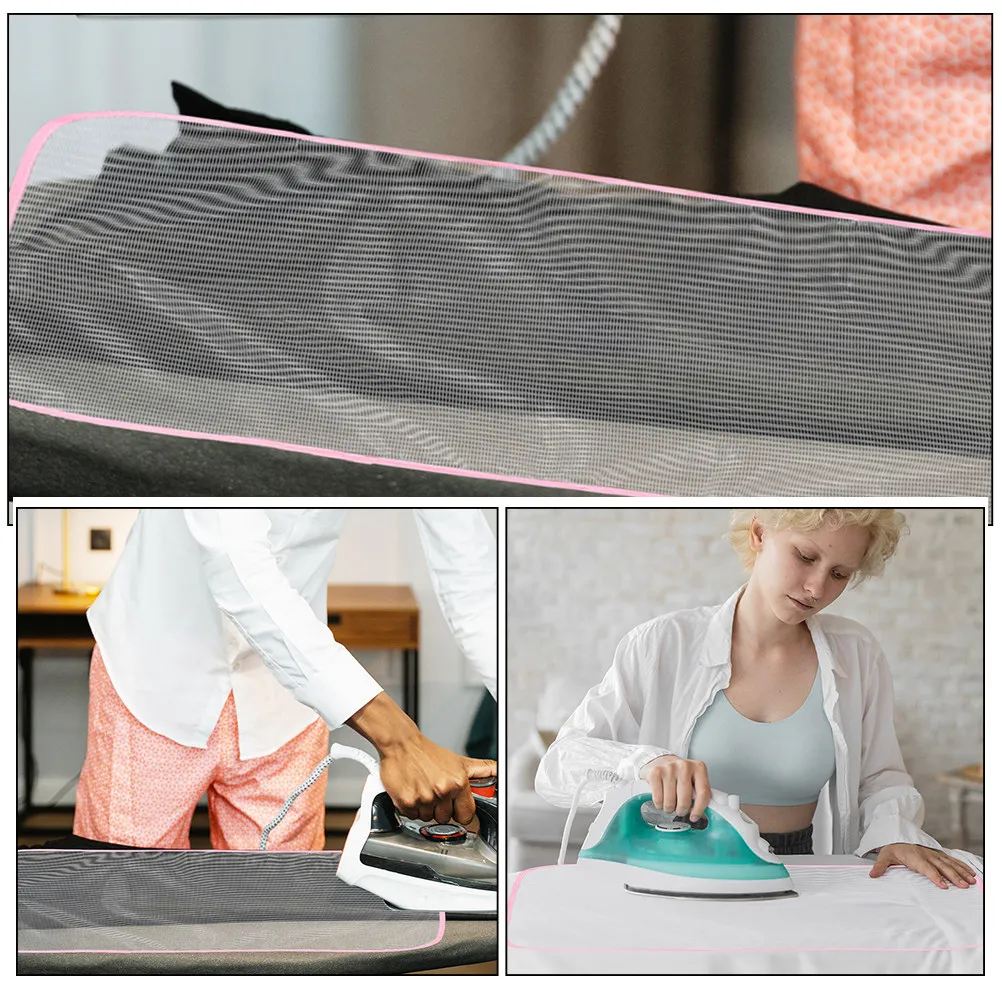 

2Pcs Non-Slip Ironing Mat High Temperature Protective Mesh Cloth Heat Insulation Pad Pressing Cloth for Table Convenient Ironing