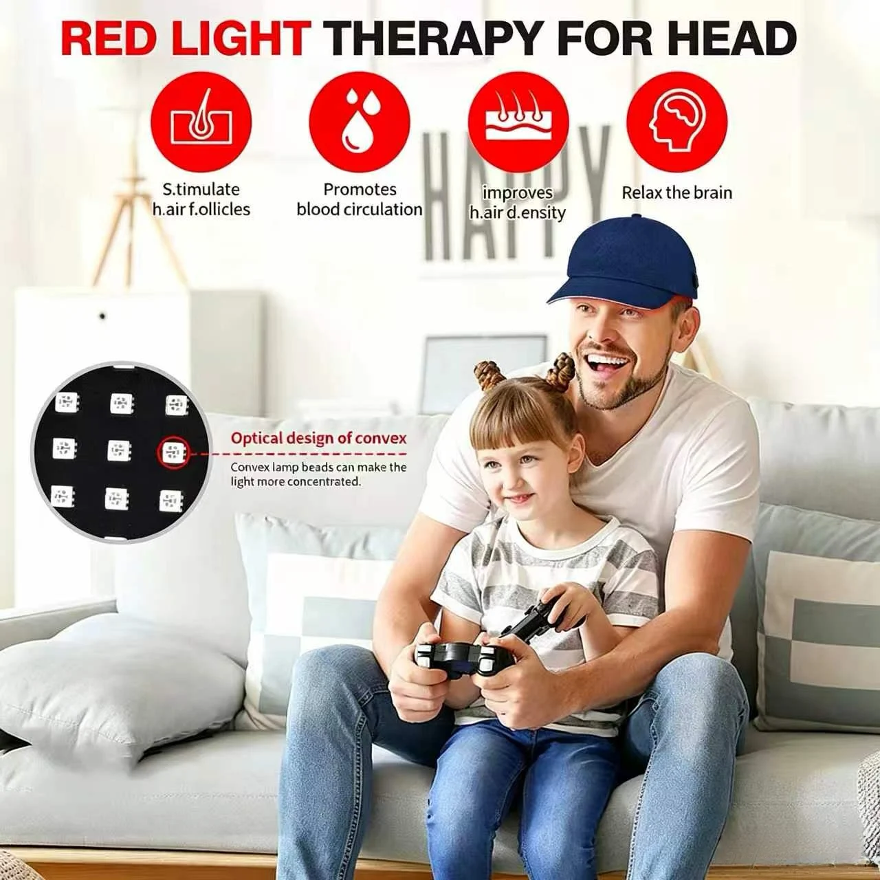 82 Diodes Hair Growth Laser Cap 650nm 630nm Anti Hair Loss Stress Relief Infrared Light Relaxation
