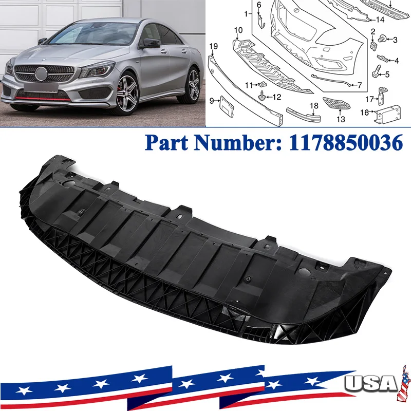 

Front bumper guard protector For Mercedes benz CLA Class W117 2014-19 CLA200 CLA250 Bumper Splash Shield Under Cover 1178850036