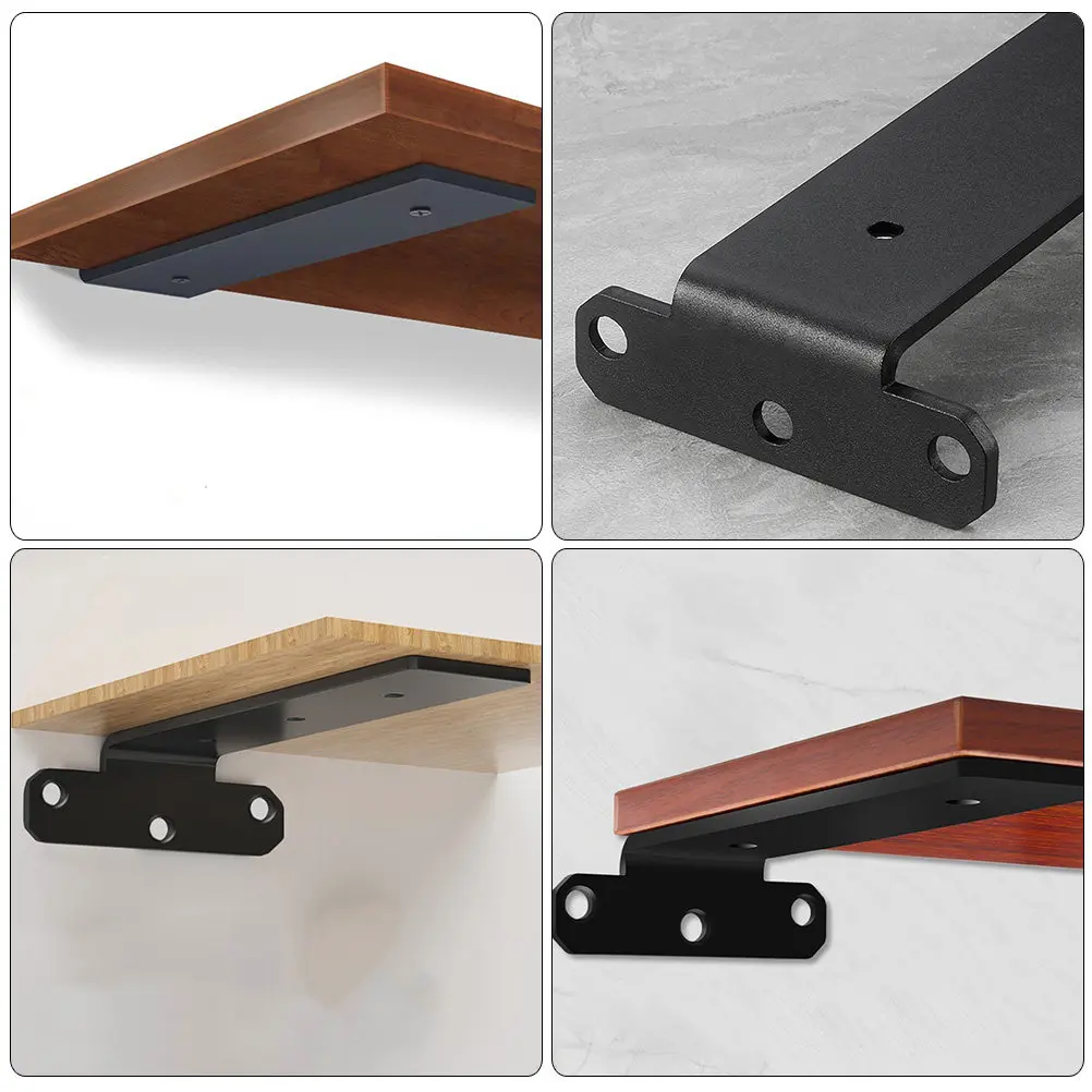 2Pcs Hidden Floating Shelf Brackets Heavy Duty Steel L Shelf Supports for Wall Mounted Custom Shelves Books Plants Display