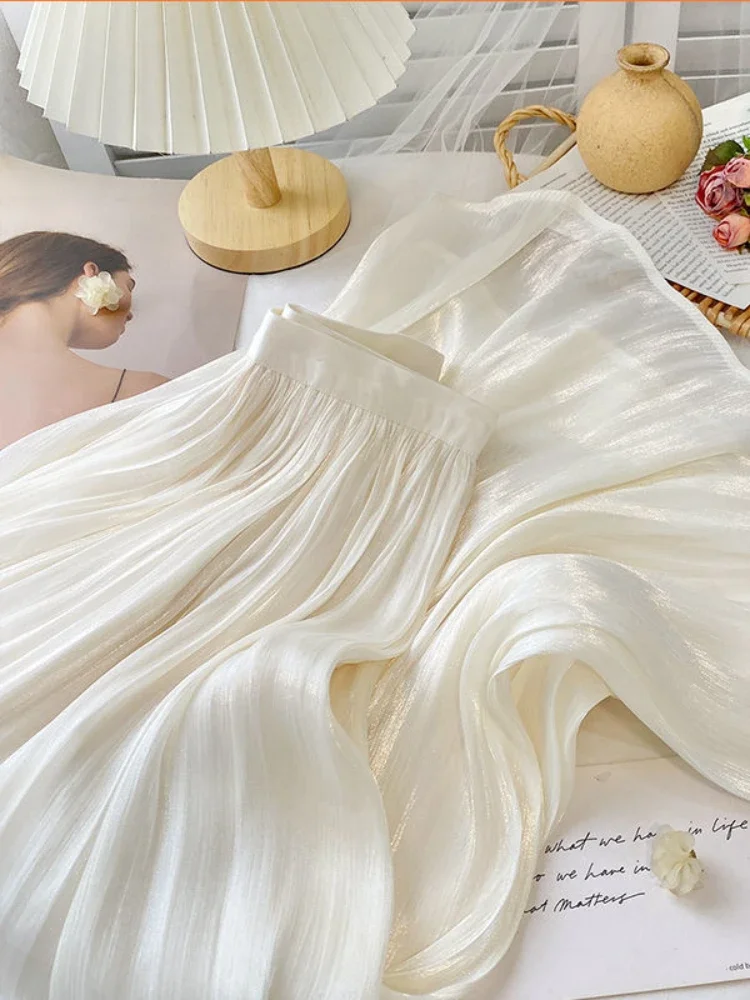 

Vintage Skirts Women 7 Colors Midi Streetwear Office Ladies Casual Elegant Vacation Spring All-match Hot Sale Aesthetic Daily