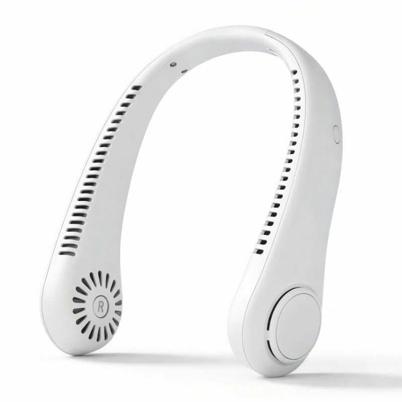 

1800mAh USB Hanging Neck Fan Portable Bladeless Mini Rechargeable Mute LED Digital Display Electric Air Cooler Handheld