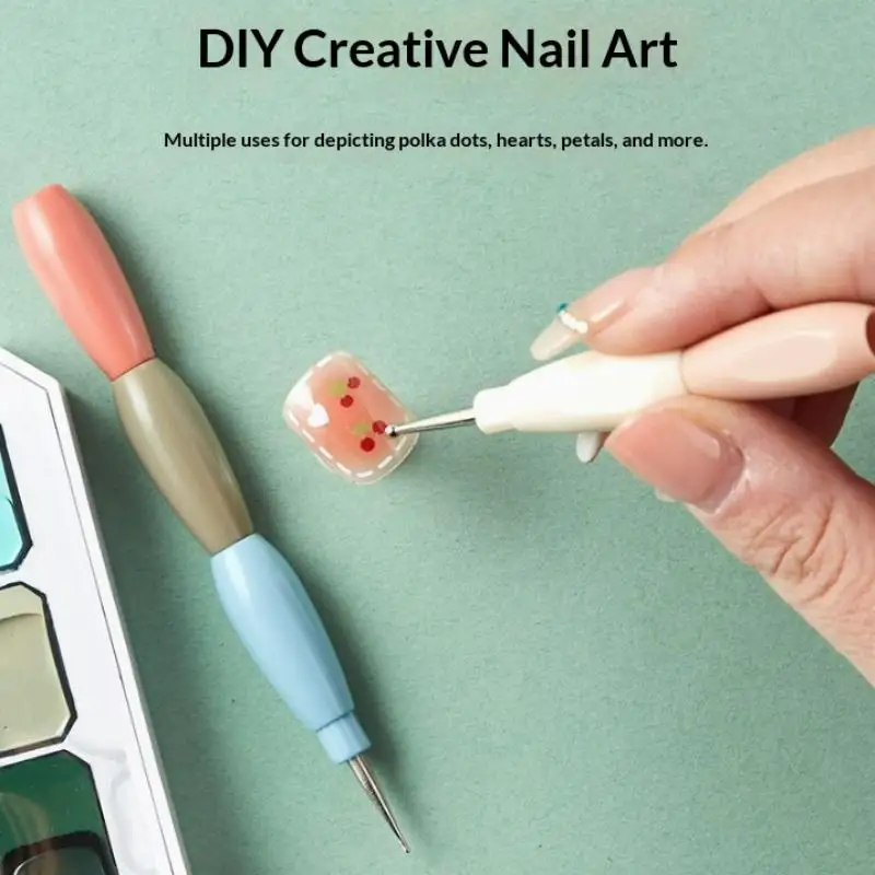 5Pcs Interlockable Nail Art Dotting Pen Painting Brush Multicolor Handle Liner Drawing Flower Dotting DIY Manicure Tools·..