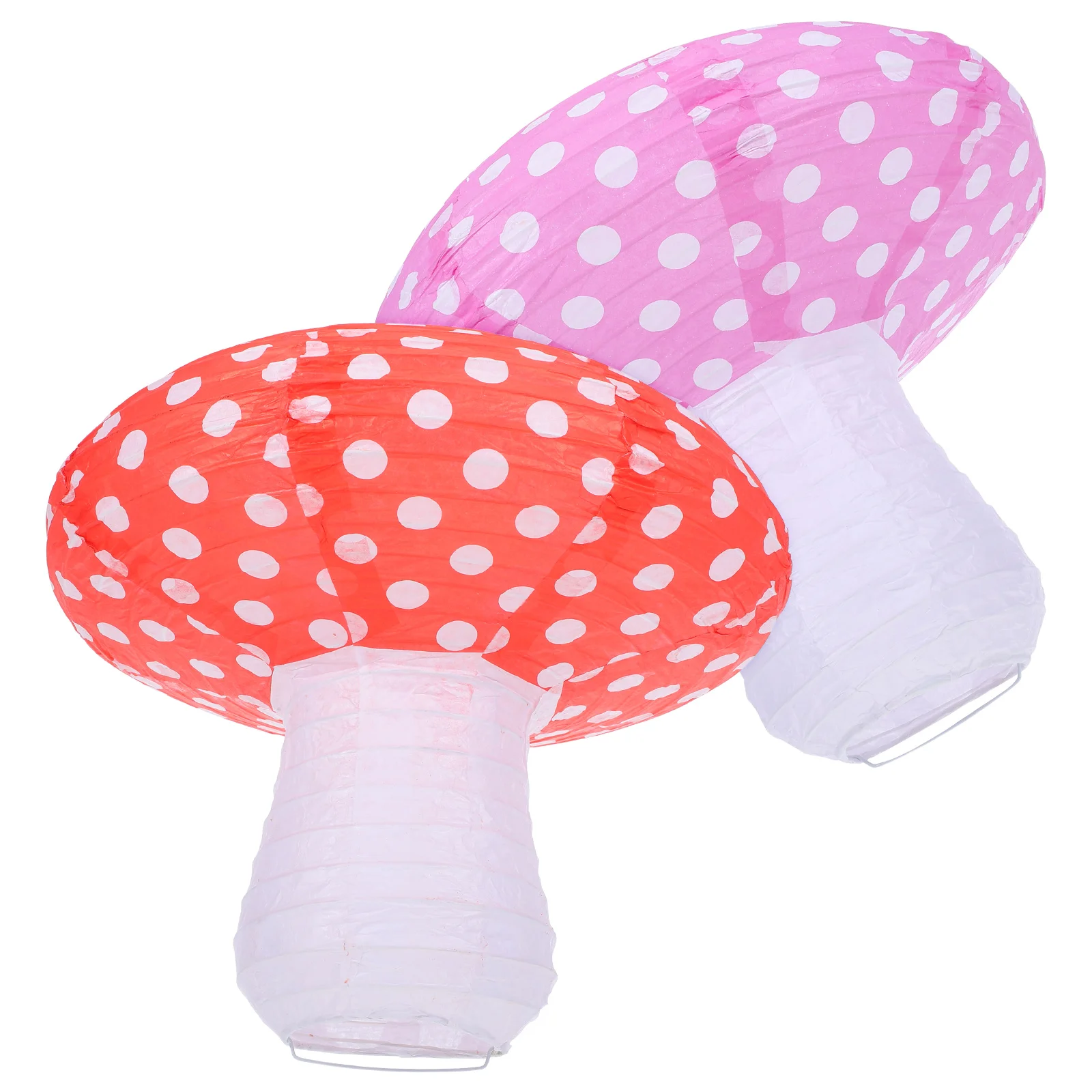 

2Pcs Mushroom Shaped Paper Lanterns Hanging Mushroom Decor Birthday Party Nursery Garden Purple Red Large Paper Lanterns