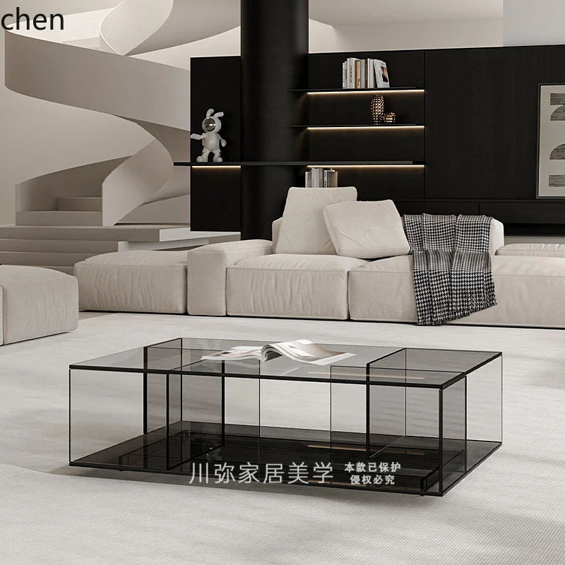 ZMLminimalist light luxury living room coffee table minimalist home modern small table glass