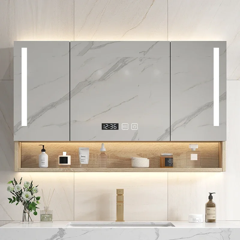 

Modern Vanity Sets Cabinets Fogless Smart Backlight Aesthetic Bathroom Cabinets Kitchen Bedroom Mobile Bagno Mirrored Furniture