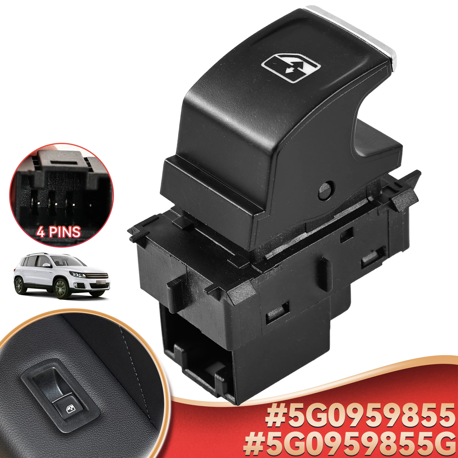 5G0959855G 5G0959855M 5G0959855 Electric Power Window Switch Lifter Button for VW Volkswagen Golf MK7 7 Passat B8 Tiguan Touran