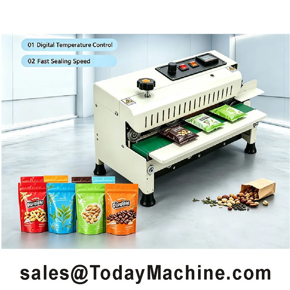 Stainless Steel 400mm Rice Coffee Tea Large Plastic Food Bag Continuous Heat Sealing Machine Band Sealer