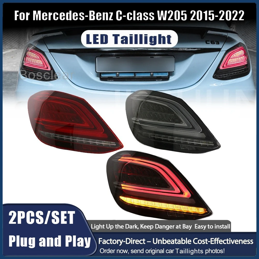 

Задние фонари Светодиодные задние фонари для Mercedes-Benz W205 X205 C Class C180 C200 C260 C63 2015-2021 Автомобильные задние фонари тормоза заднего хода