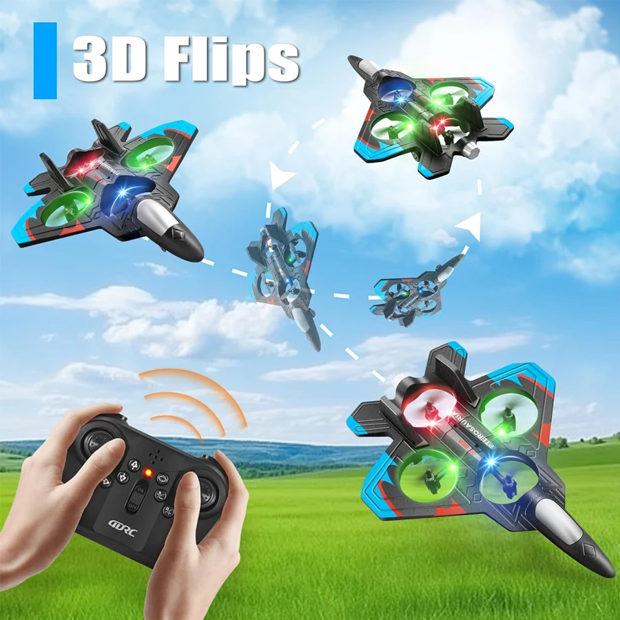 Aviões de controle remoto de espuma V32 Aviões RC 360 °   Flip Fighter Jet Toys Stunt Roll RC Avião Avião Brinquedo Presentes para Crianças Adultos
