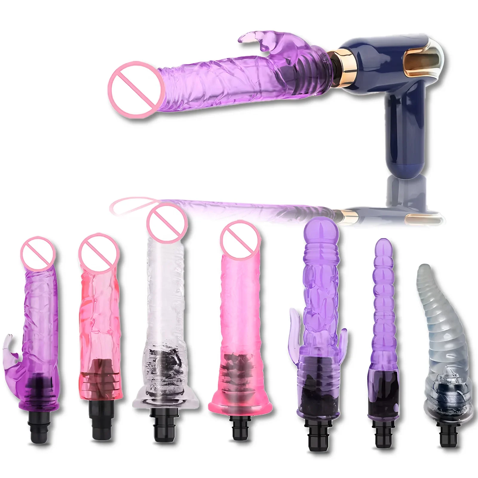 XFOX Massage Gun Head Vibration for Female only silicone head plug 18mm or 12mm Fascia gun percussion Crystal double stimulation
