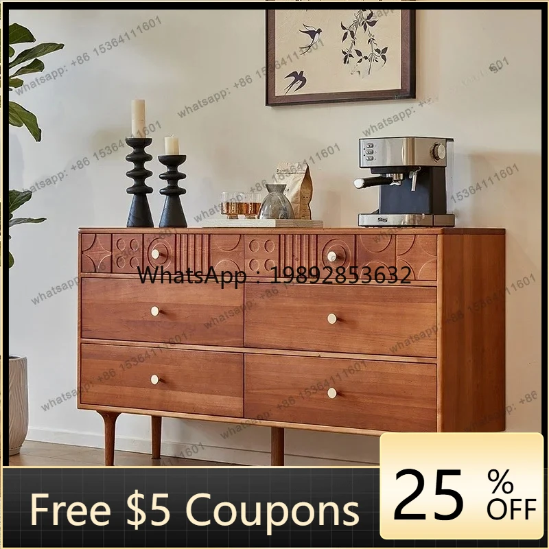 

W2 aMedieval solid wood porch cabinet, bedroom, living room, carved locker, designer style