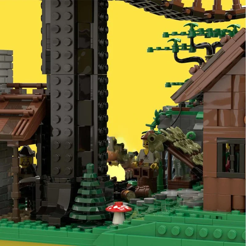 3084 قطعة MOC Forestmen S مقر القلعة نموذج اللبنات الهندسة المعمارية هدايا عيد الميلاد الإبداعية لعبة فكرة الطوب عيد ميلاد #3