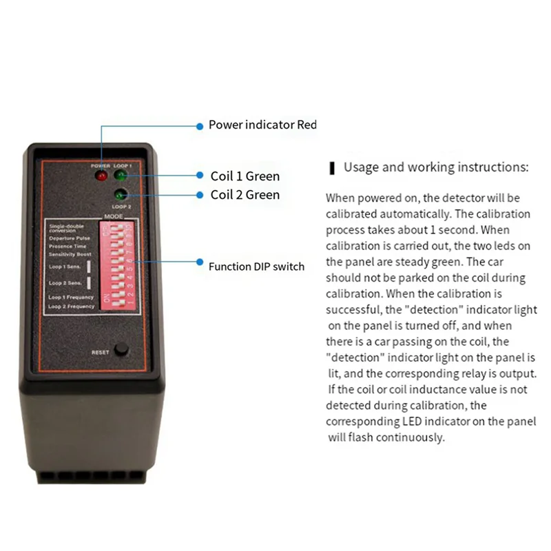 ABKQ-2X Smart Parking Double Channel Vehicle Exit Loop Detector PD232 Loop Detector For Access Control System Parking System