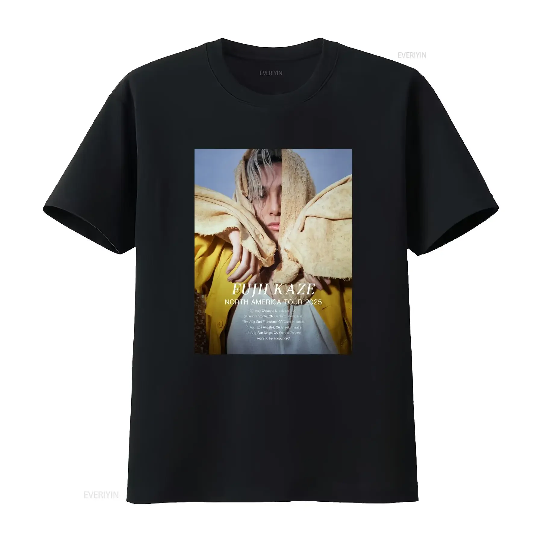 Fujii Kaze North America Tour 2025 Schedule Dates T Shirt vintage Washed Soft fashion Slightly designer clothes