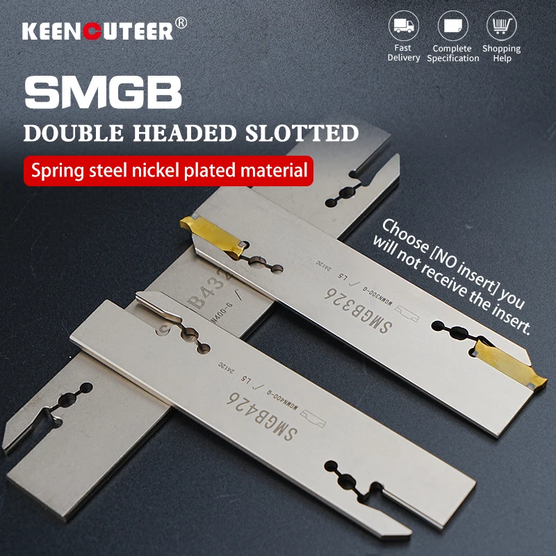 White High Quality Spring Steel SMGB26 SMGB32 Double-Ended Grooving Cutter Plate with SMBB Holder for MGMN/MGGN Series Inserts